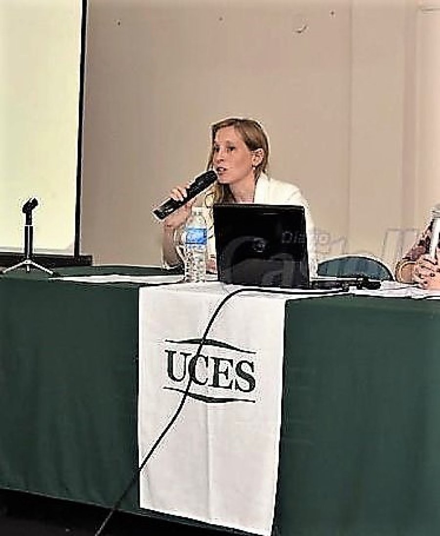 FOTO PRENSA UCES// CAROLINA RACCHELLA Y EVELIN OLIVERO./ Ofrecieron apreciaciones sobre la carrera.