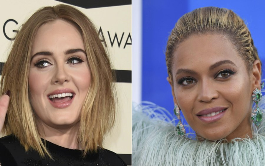 FOTO ARCHIVO ADELE Y BEYONCE./ Se enfrentan en las tres categor&iacute;as principales.