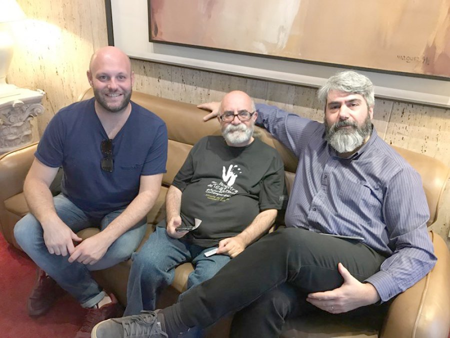 FOTO SCP// PARTICIPACION./ Gustavo Mondino con directivos  uruguayos.