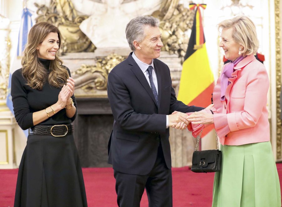 FOTO NA MACRI Y ASTRID. El Presidente junto a la princesa belga.