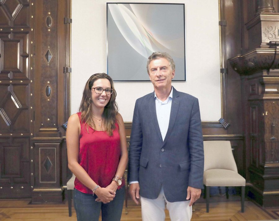 FOTO NA REUNION. Trotta Gamus junto a Macri.