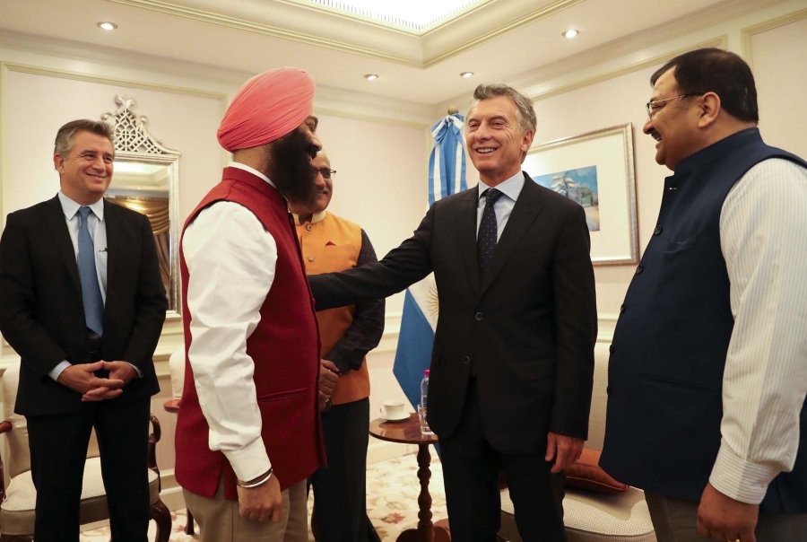 FOTO NA EN MUMBAI./ Macri mantuvo esta ma&ntilde;ana una audiencia con las m&aacute;ximas autoridades de la C&aacute;mara de Aceiteros de la India.