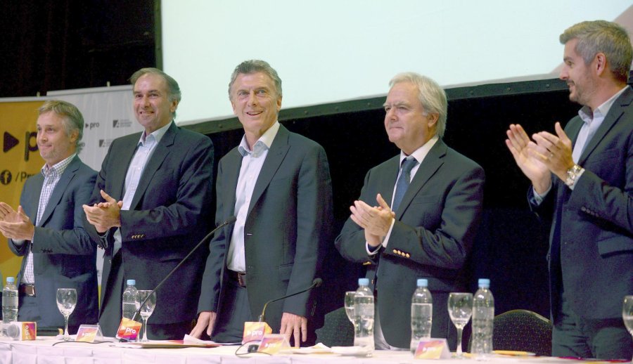 FOTO NA MACRI. Expuso en el cierre de la asamblea partidaria que el PRO realiz&oacute; en Parque Norte.