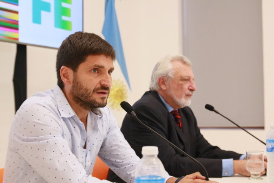 FOTO MIN. SEG. DE STA. FE MINISTROS. El de Seguridad, Maximiliano Pullaro, y de Justicia y Derechos Humanos, Ricardo Silverstein.