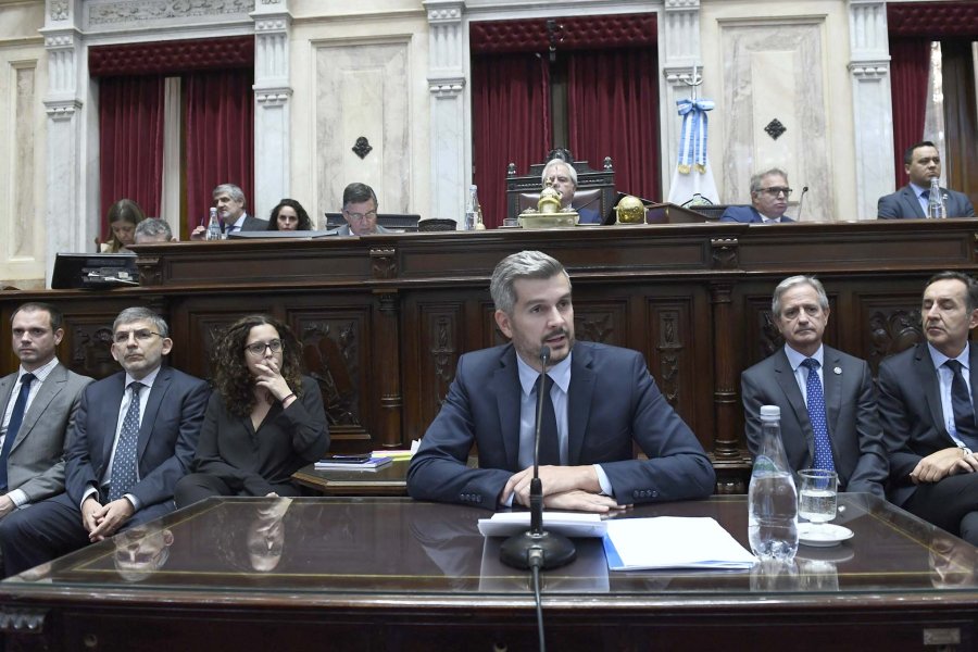 FOTO NA PE&Ntilde;A ANTE LOS SENADORES. Defendi&oacute; la gesti&oacute;n de Cambiemos y del presidente Macri.