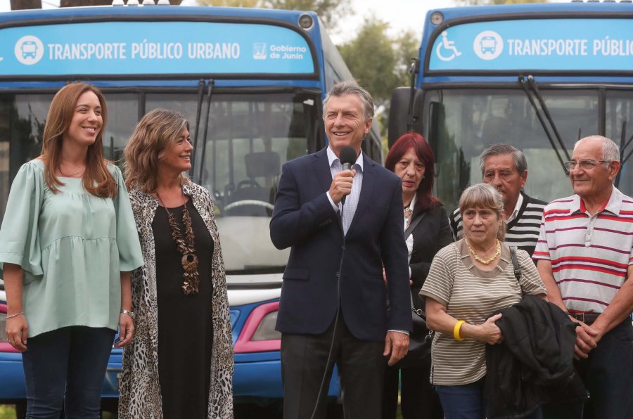 FOTO NA EN JUNIN. El presidente Macri encabez&oacute; un acto con la gobernadora Vidal.