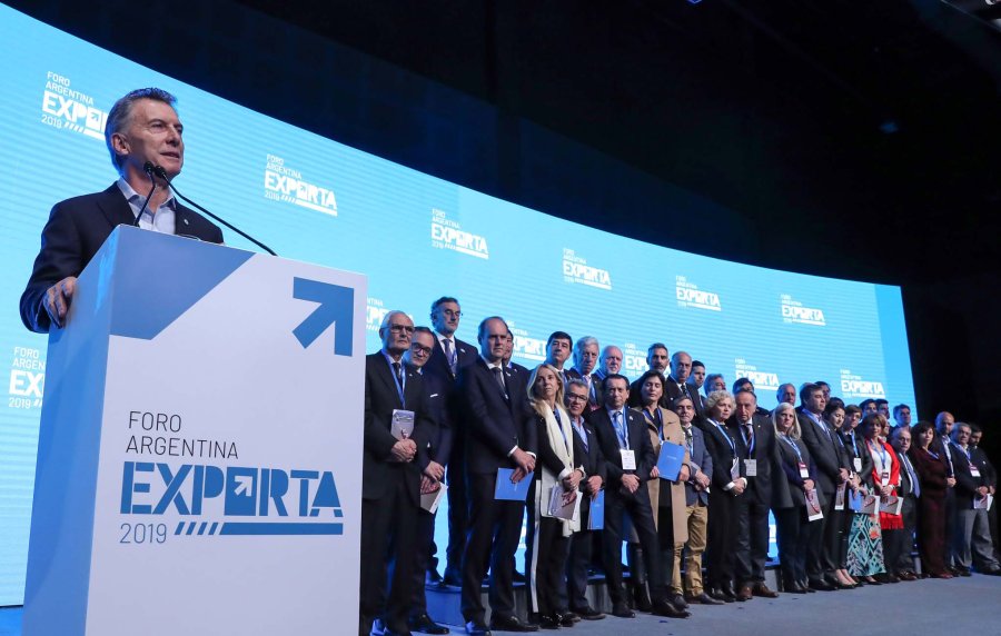 FOTO NA MACRI. En el inicio del foro de exportadores.