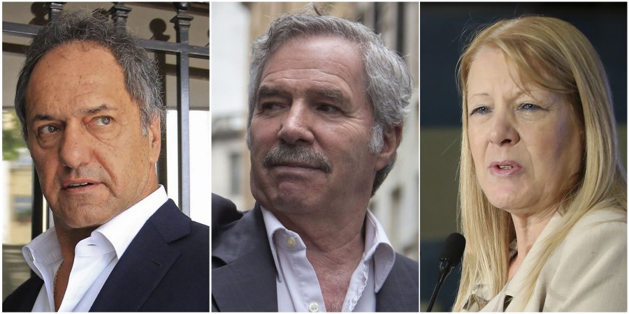 FOTO NA POLITICOS. No forman parte de ninguna lista Daniel Scioli, Felipe Sol&aacute; y Margarita Stolbizer.