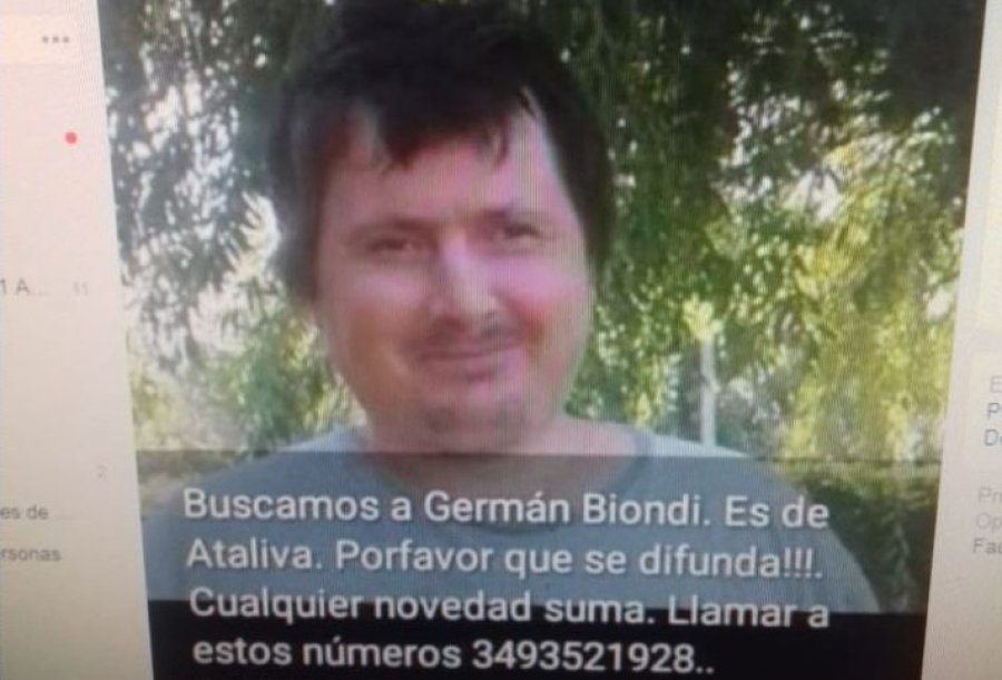 FOTO ARCHIVO  BUSCADO. Germ&aacute;n Biondi hace cinco d&iacute;as que est&aacute; desaparecido.