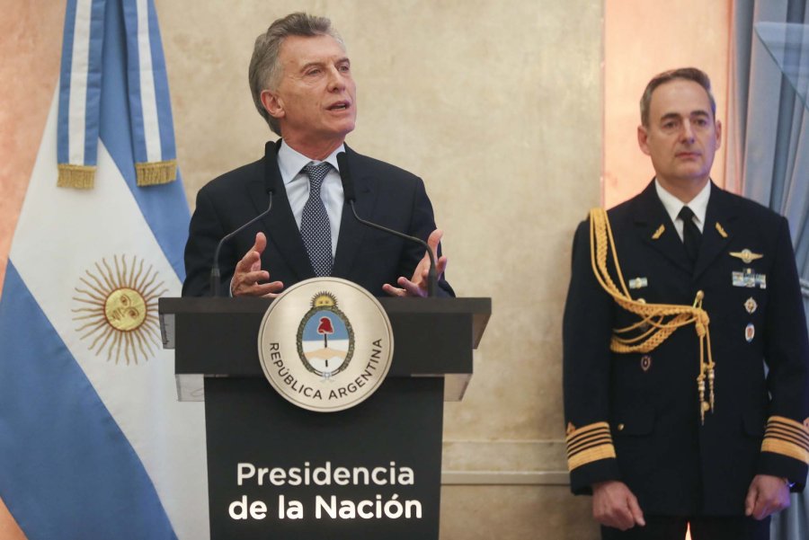 FOTO NA MENSAJE. Macri al hablar ante los integrantes de las tres fuerzas armadas.
