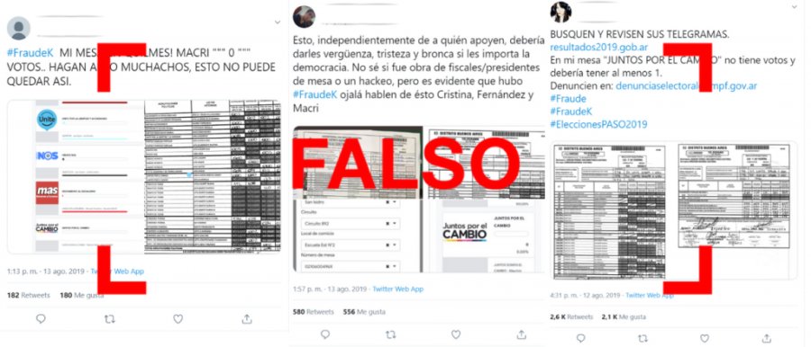 FOTO REVERSO TELEGRAMAS. Se discute sobre posibles adulteraciones.