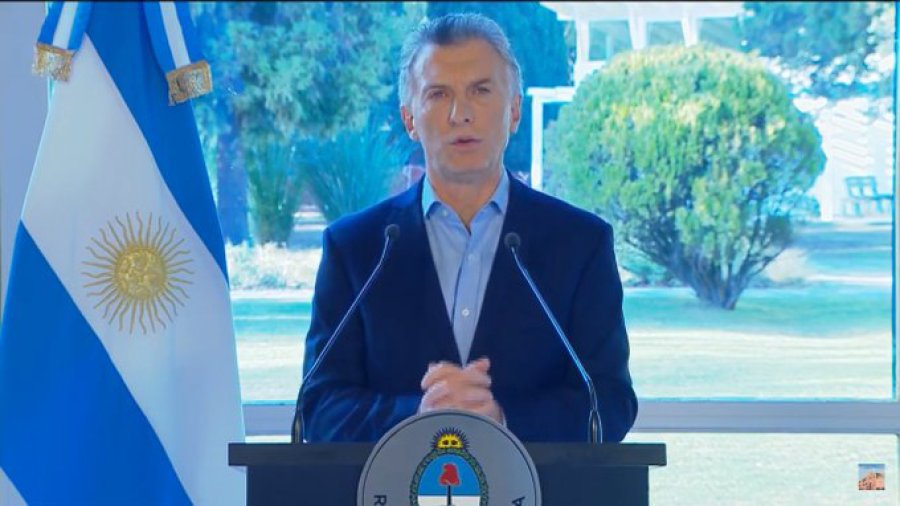 FOTO TWITTER MACRI. Ofreci&oacute; un discurso de 8 minutos desde Olivos.