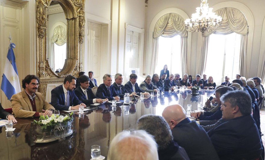 FOTO NA  MACRI. Presidi&oacute; reuni&oacute;n de la Mesa de Competitividad de Carnes.