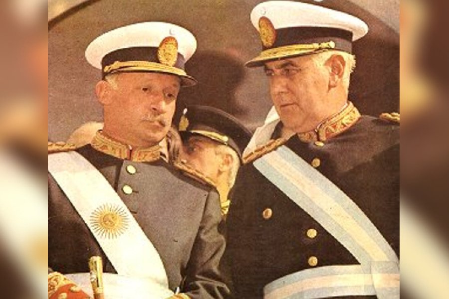 FOTO ARCHIVO EXPRESIDENTES. Ongan&iacute;a y Lanusse.