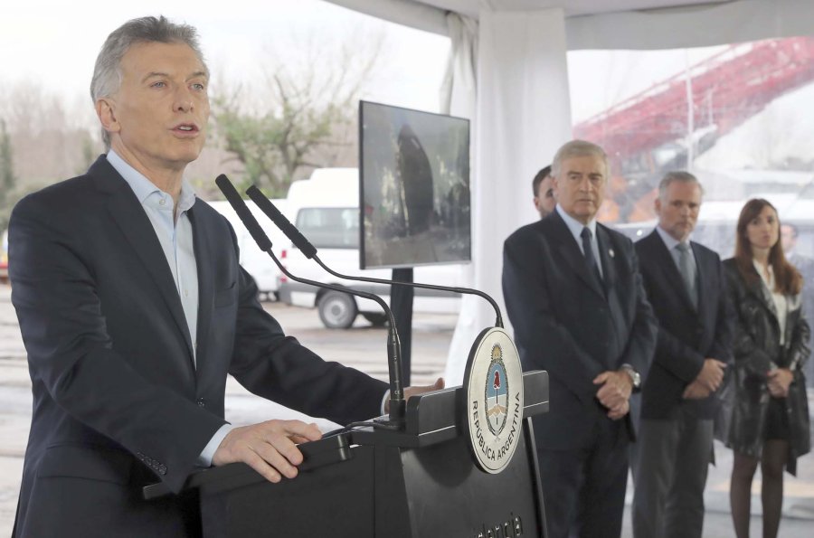 FOTO NA MACRI. En el discurso que pronunci&oacute; en el astillero Tandanor.