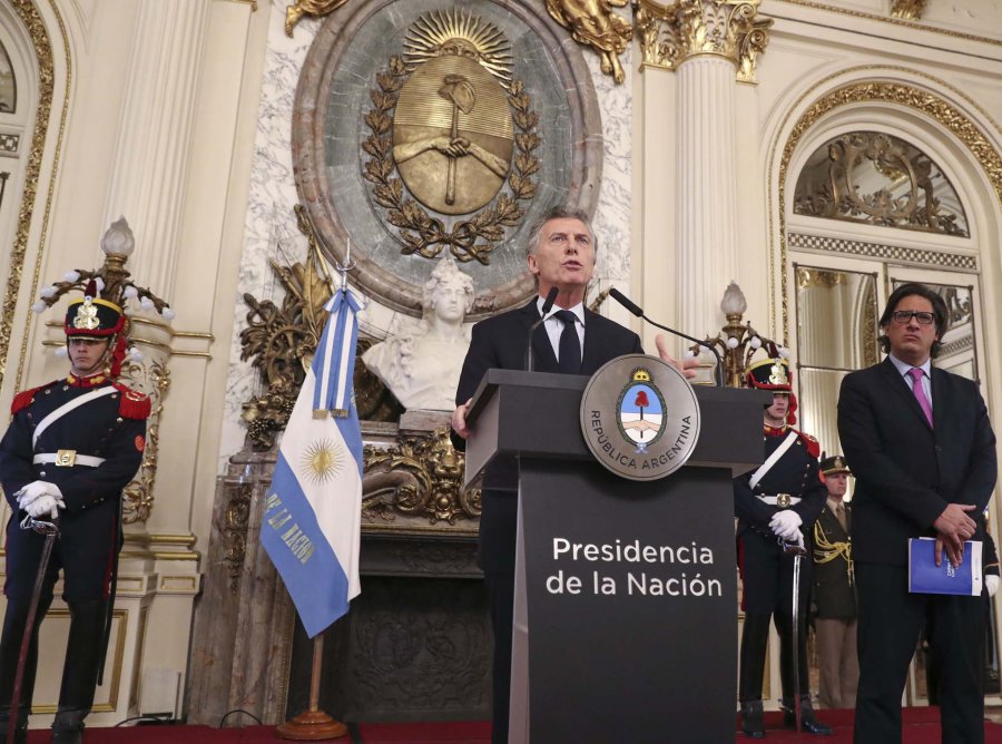 FOTO NA MACRI. Al encabezar la presentaci&oacute;n en Casa Rosada.