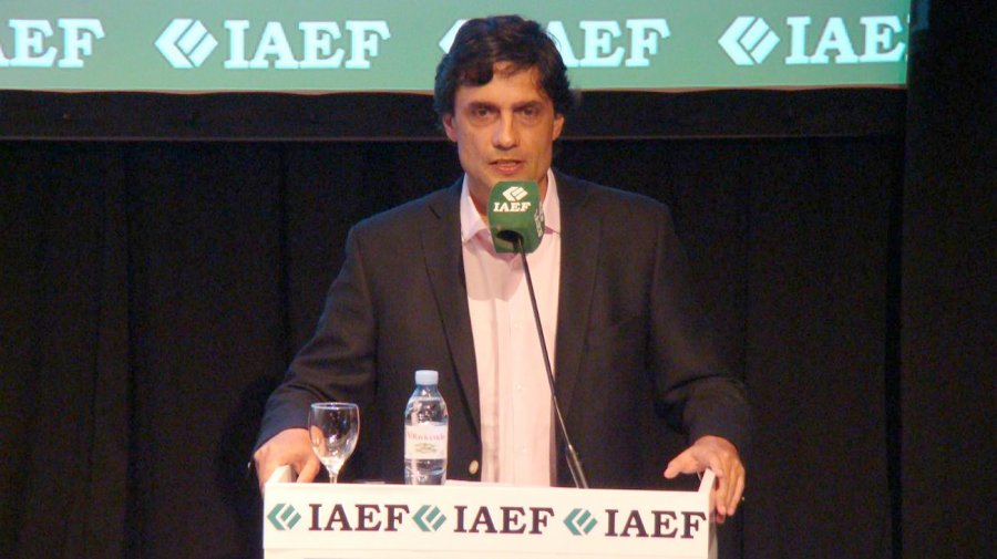 FOTO CEDOC HERNAN LACUNZA. El ministro de Econom&iacute;a expuso en la Convenci&oacute;n de la IAEF.