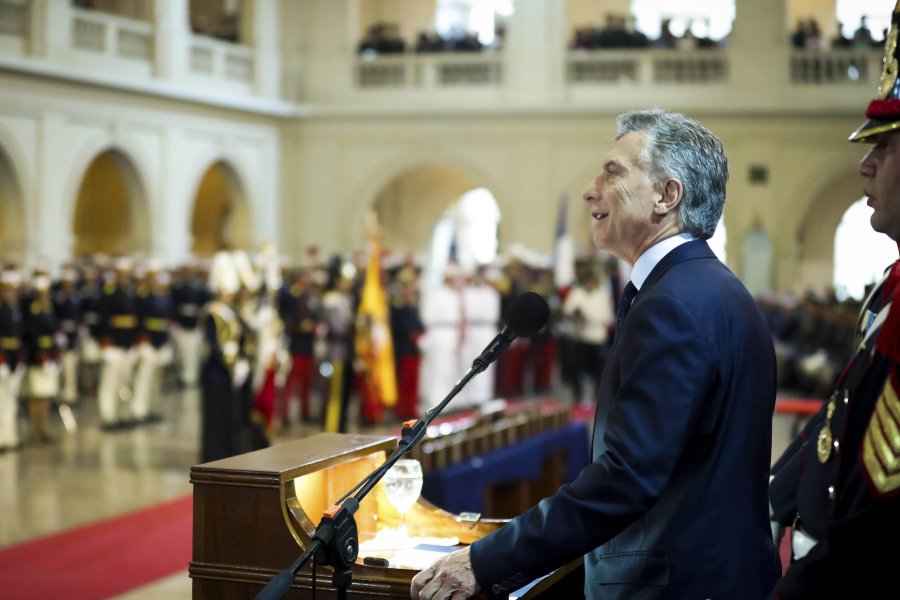 FOTO NA MACRI. Durante el acto en el Colegio Militar.