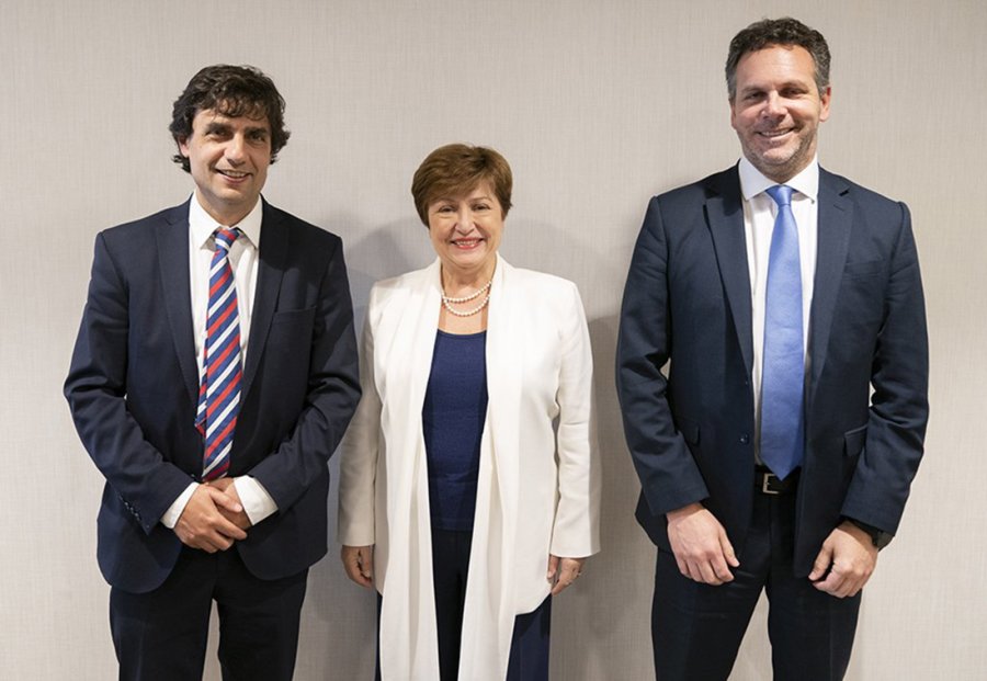 FOTO NA EN SINTONIA. Lacunza y Sandleris junto a Georgieva.