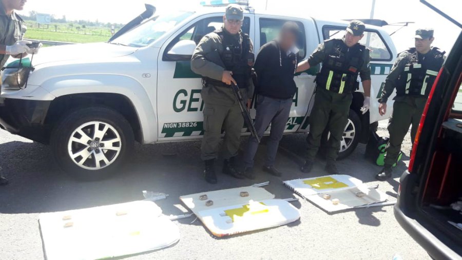 FOTO GNA HALLAZGO. Un ciudadano de nacionalidad boliviana fue detenido.