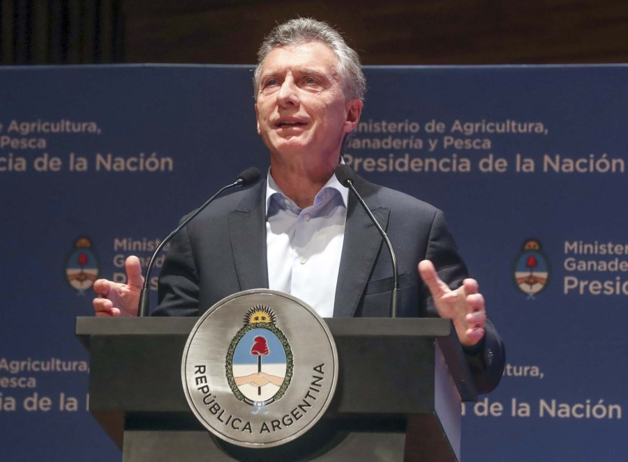 FOTO NA MACRI. Al hablar en el CCK.