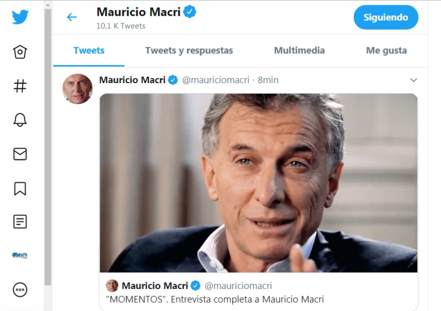 FOTO NA MACRI. Durante el mensaje difundido en redes sociales.