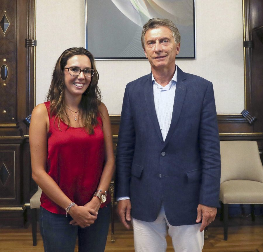FOTO ARCHIVO NA DELIA TROTTA GAMUS. Con el expresidente Macri.