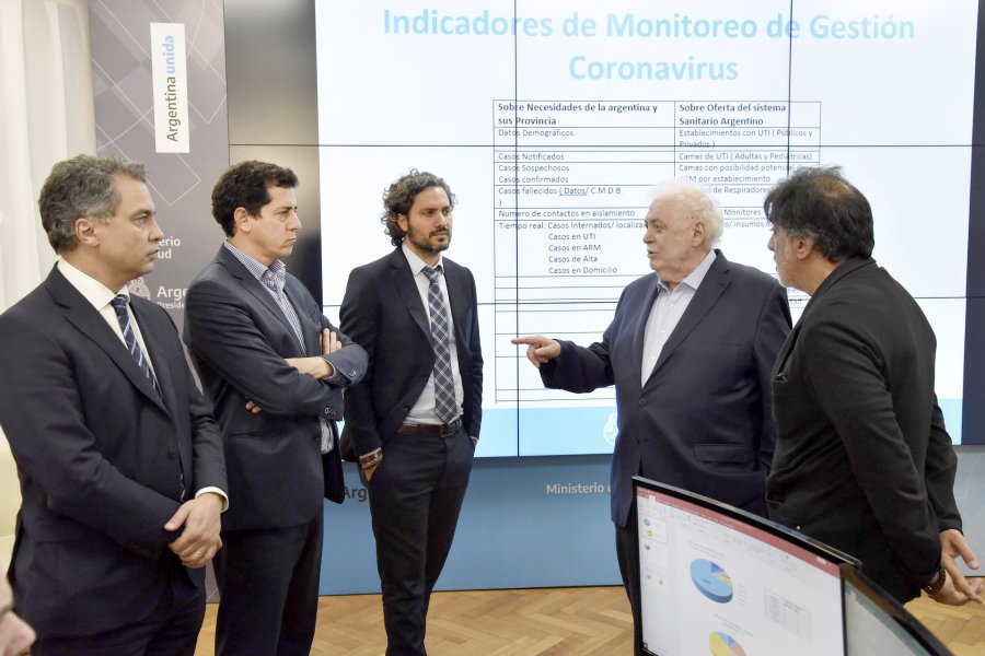 FOTO NA MINISTROS. En la Sala de Situaci&oacute;n del Ministerio de Salud.