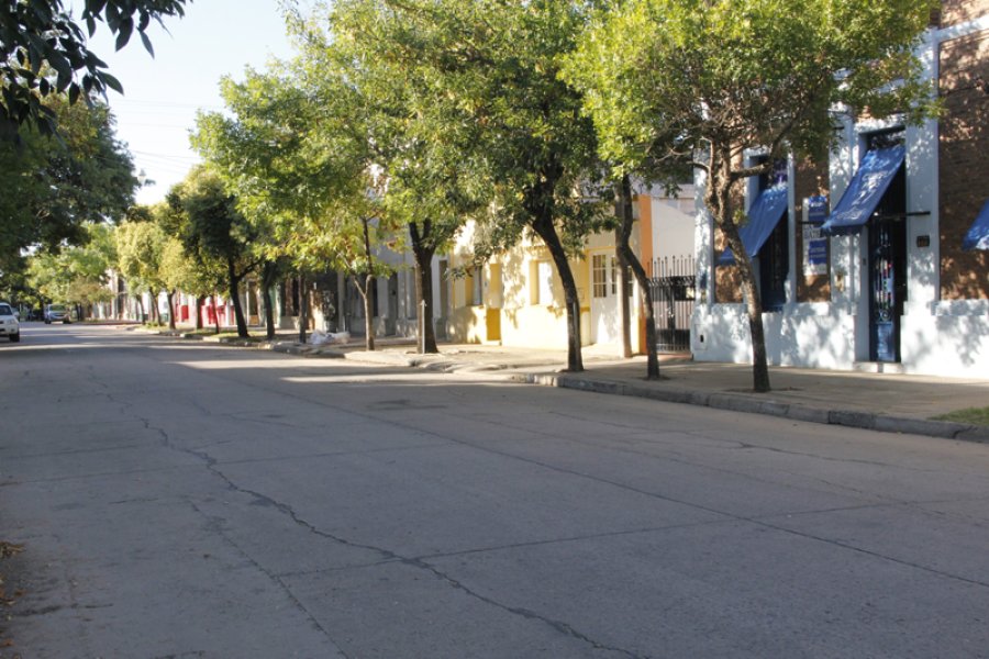 FOTO F. MELCHIORI// DOS IMAGENES DEL VIERNES.// Fueron capturadas cerca de las 18, los andenes de la Terminal desiertos y una calle sin nadie circulando.