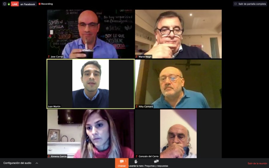 FOTO PRENSA SEMBRAR VIDEOCONFERENCIA. Negri y Corral durante el ciclo de Seminarios web de la asociaci&oacute;n Sembrar.