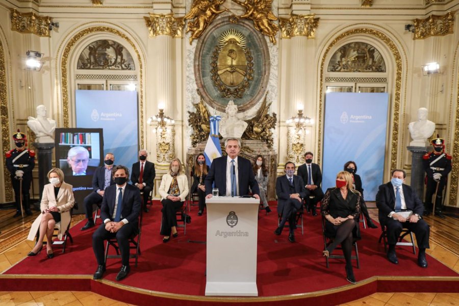 FOTO NA ALBERTO FERNANDEZ. Al momento de anunciar los detalles de su iniciativa.
