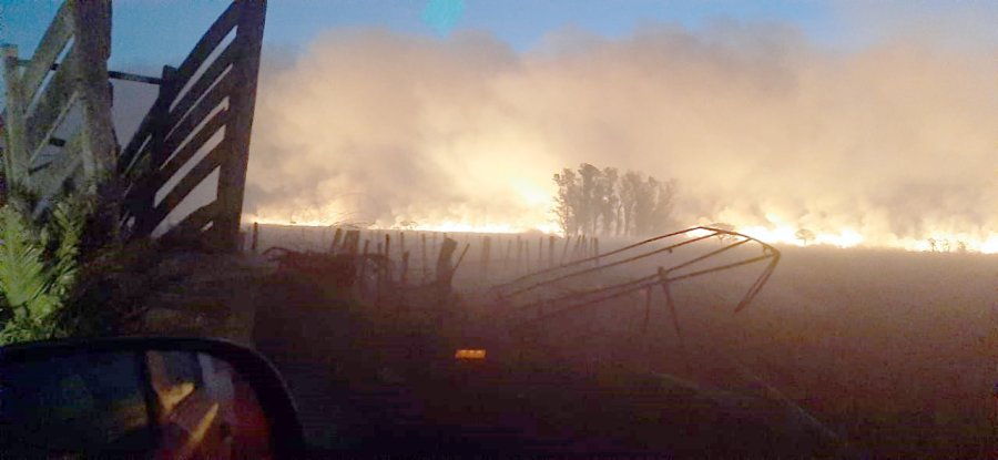 FOTO LA OPINION EL FRENTE DEL INCENDIO. &ldquo;Son kil&oacute;metros y kil&oacute;metros de llamas&rdquo;, dijo a LA OPINION un experimentado Bombero Zapador.