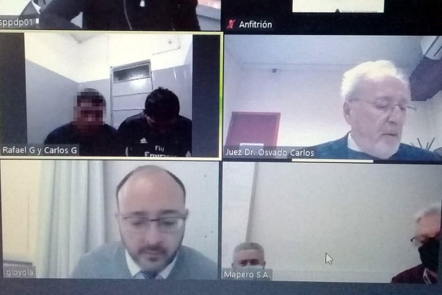 FOTO OGJ AUDIENCIA REMOTA. Estuvo presidida por el juez de primera instancia Osvaldo Carlos.