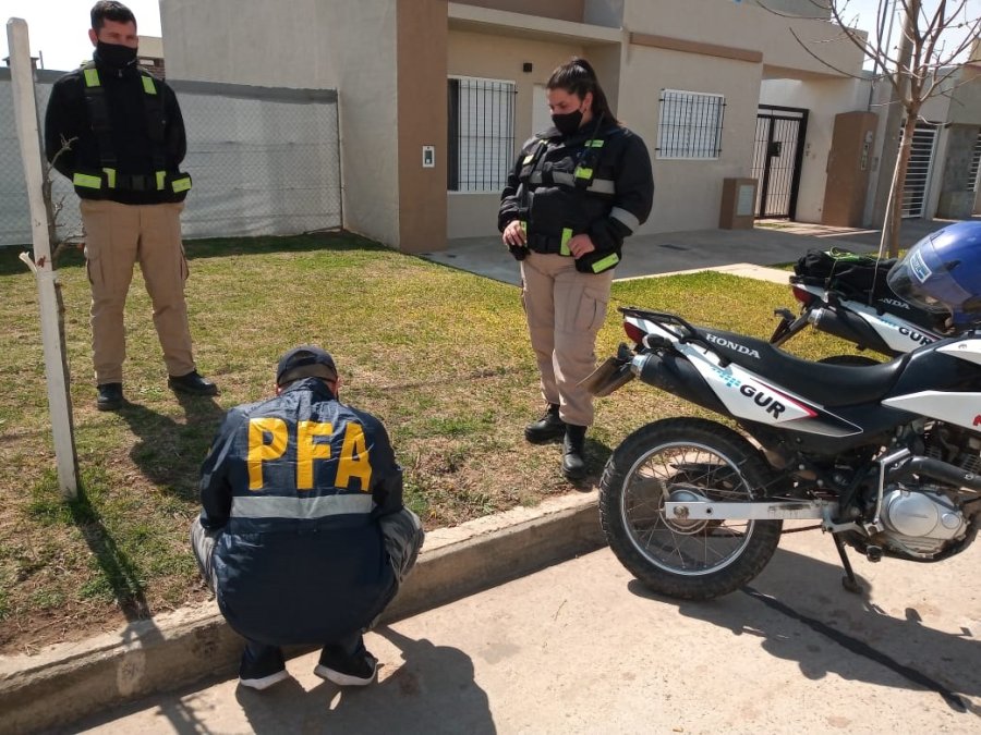 FOTO IPR HALLAZGO. Fue en calle Oyoli al 900, barrio La Ca&ntilde;ada de Rafaela.