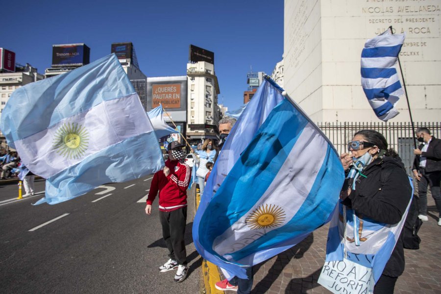 FOTO NA EN EL OBELISCO. Uno de los puntos de concentraci&oacute;n en Buenos Aires.