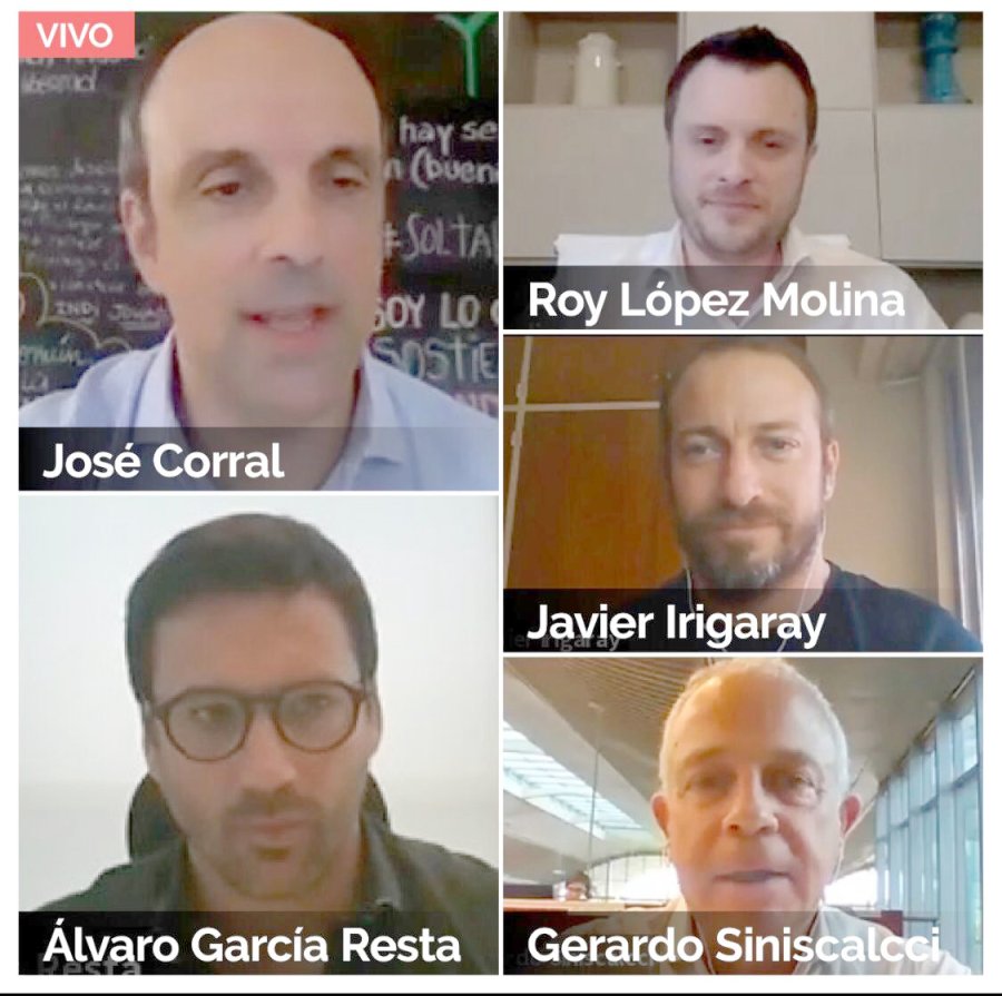FOTO PRENSA CORRAL VIRTUAL. Corral, L&oacute;pez Molina y los especialistas de Larreta.