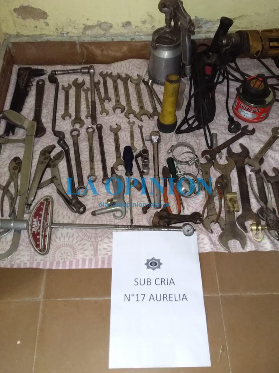 LO RECUPERADO.  Tras un robo en la localidad de Aurelia.