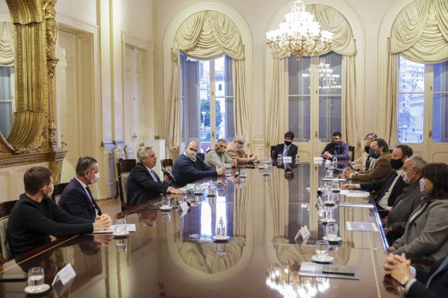 FOTO NA CASA ROSADA. El presidente Alberto Fern&aacute;ndez recibi&oacute; a empresarios.