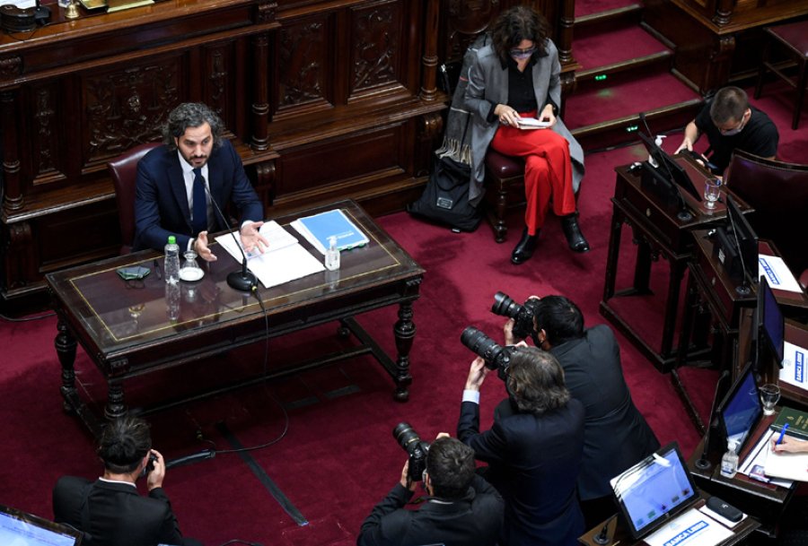 FOTO NA SANTIAGO CAFIERO. Present&oacute; el informe ante los senadores y no evit&oacute; la discusi&oacute;n pol&iacute;tica con Juntos por el Cambio.