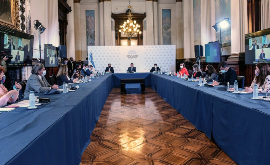 FOTO NA JORNADA. Representantes de laboratorios participaron de un encuentro con diputados.
