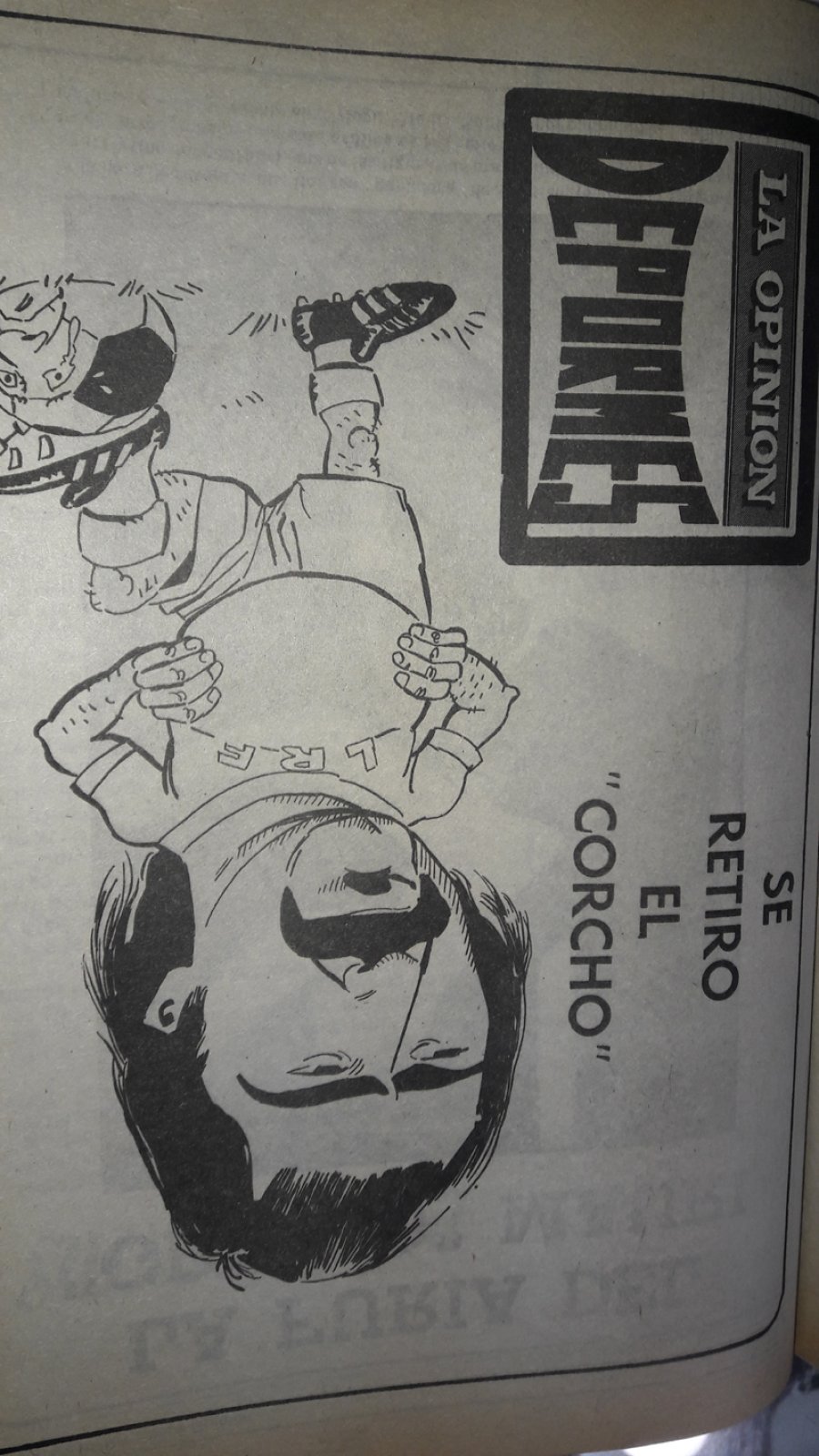 ARCHIVO PRIVADO EDP CORCHO x BETO. Oscar Favre en la visión de Beto. Tapa de la Revista Depormes-LA OPINION (Número 19-Marzo 1986). LA VIDA ILUSTRADA//  AQUÍ, LA LEGIÓN. Un clásico de las historietas de la Editorial Columba.