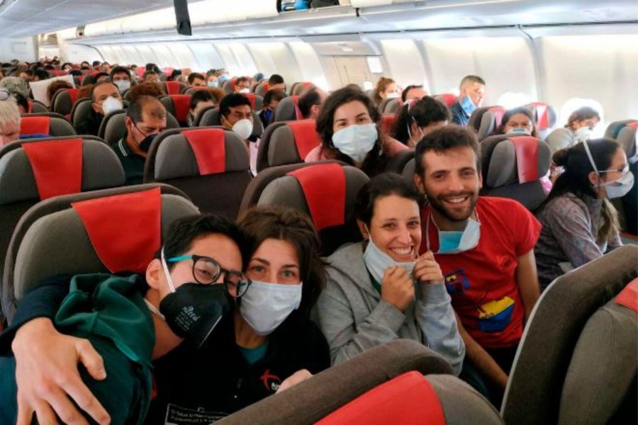 FOTO ARCHIVO REPATRIADOS. Un vuelo de Aerol&iacute;neas Argentinas.