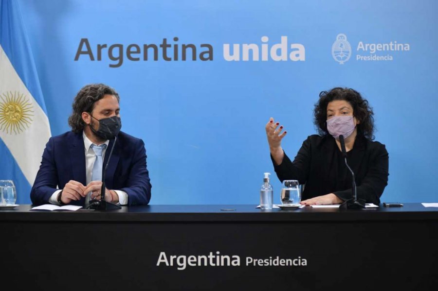 FOTO NA FUNCIONARIOS. Santiago Cafiero y Carla Vizzotti en la Casa Rosada.