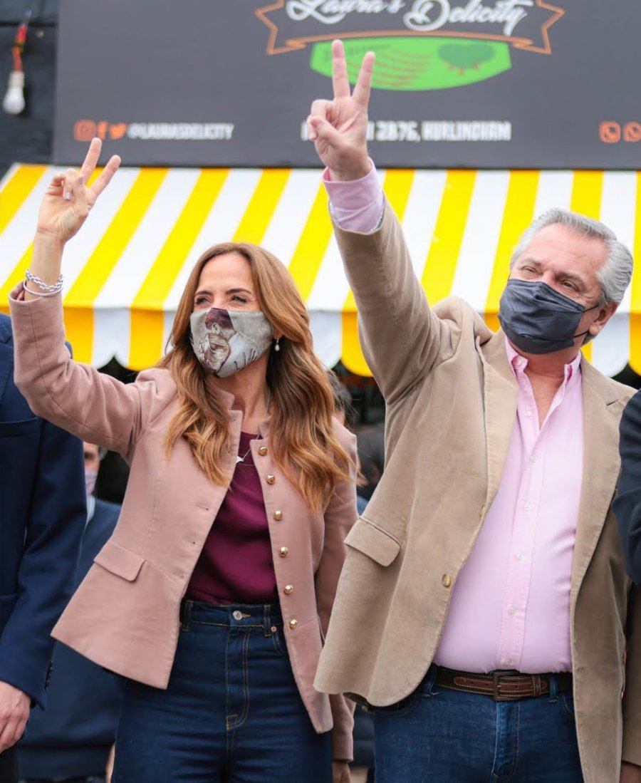 FOTO NA EN CAMPA&Ntilde;A. Fern&aacute;ndez estuvo con Tolosa Paz.