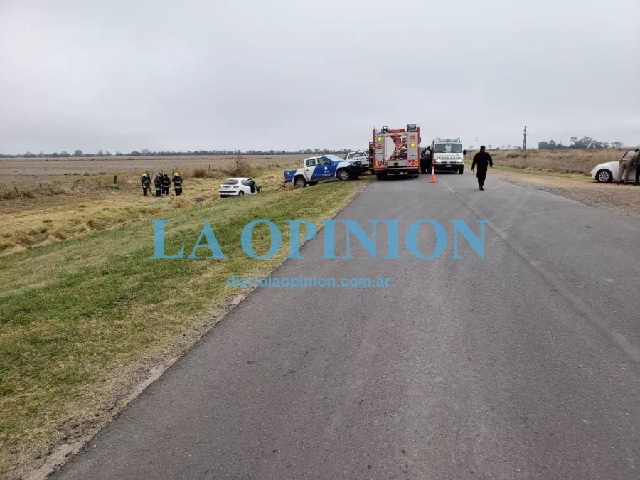 LUGAR DEL ACCIDENTE.  Sobre la ruta provincial 22, en el acceso a Fraga.