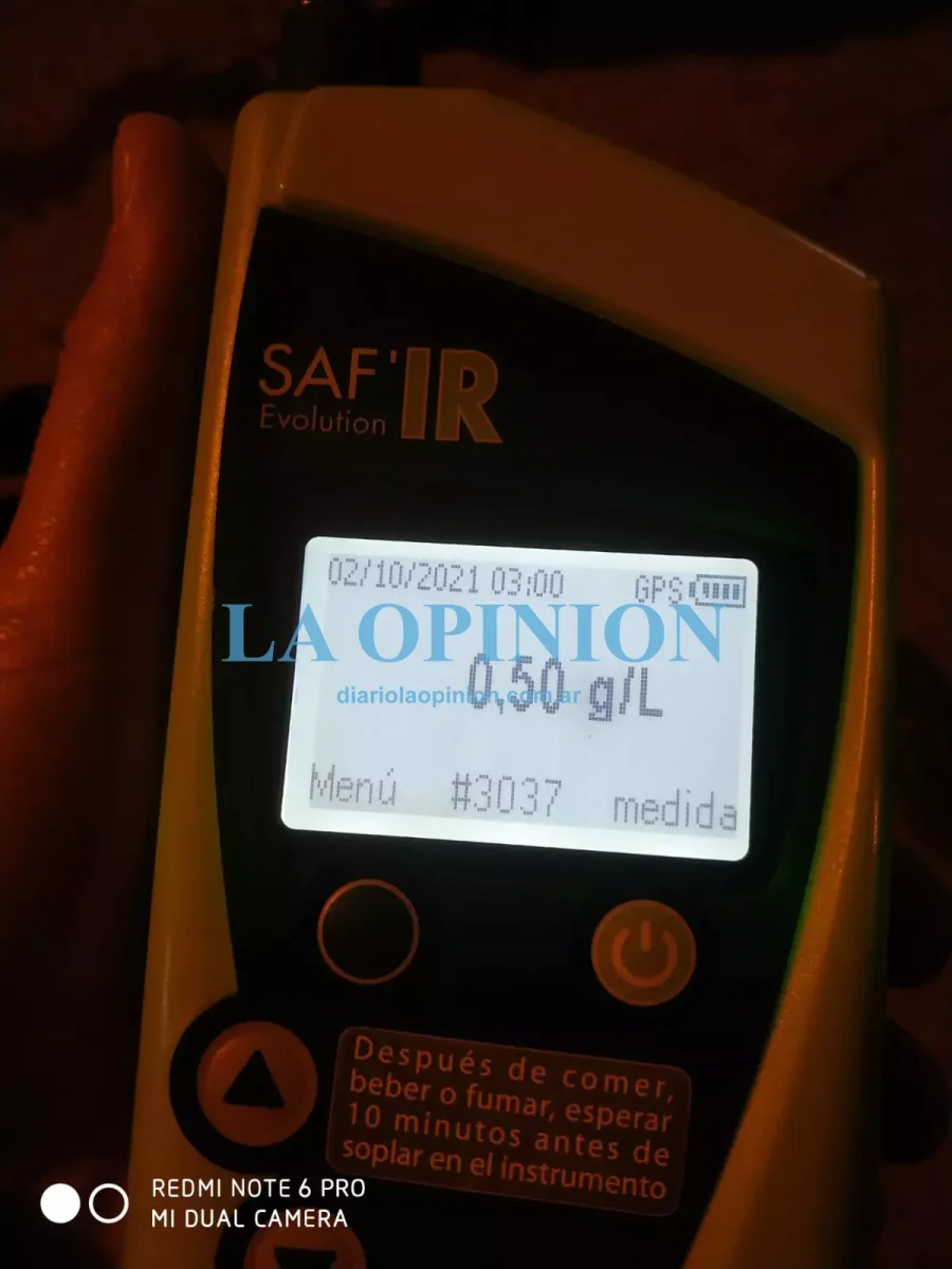 TEST DE ALCOHOLEMIA. Lo registrado en la madrugada de esta jornada.