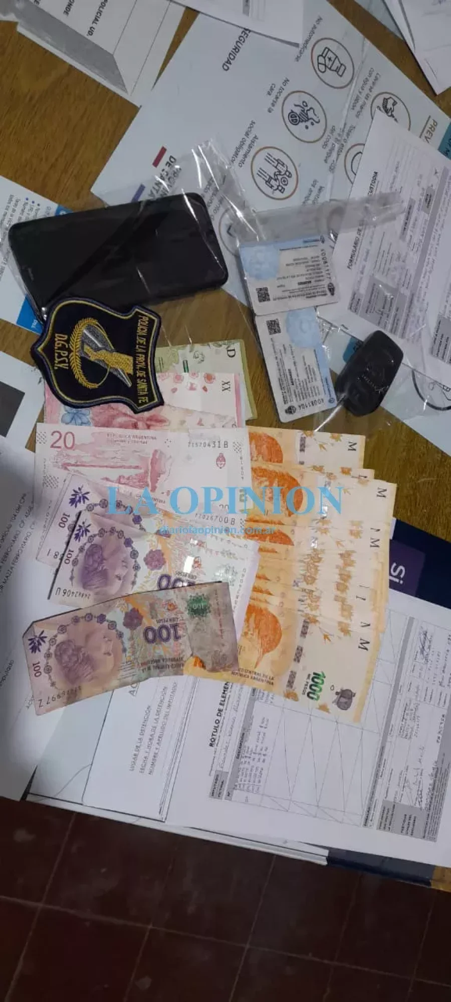 PARTE DE LO SECUESTRADO.  Fue mostrado por la Polic&iacute;a actuante.