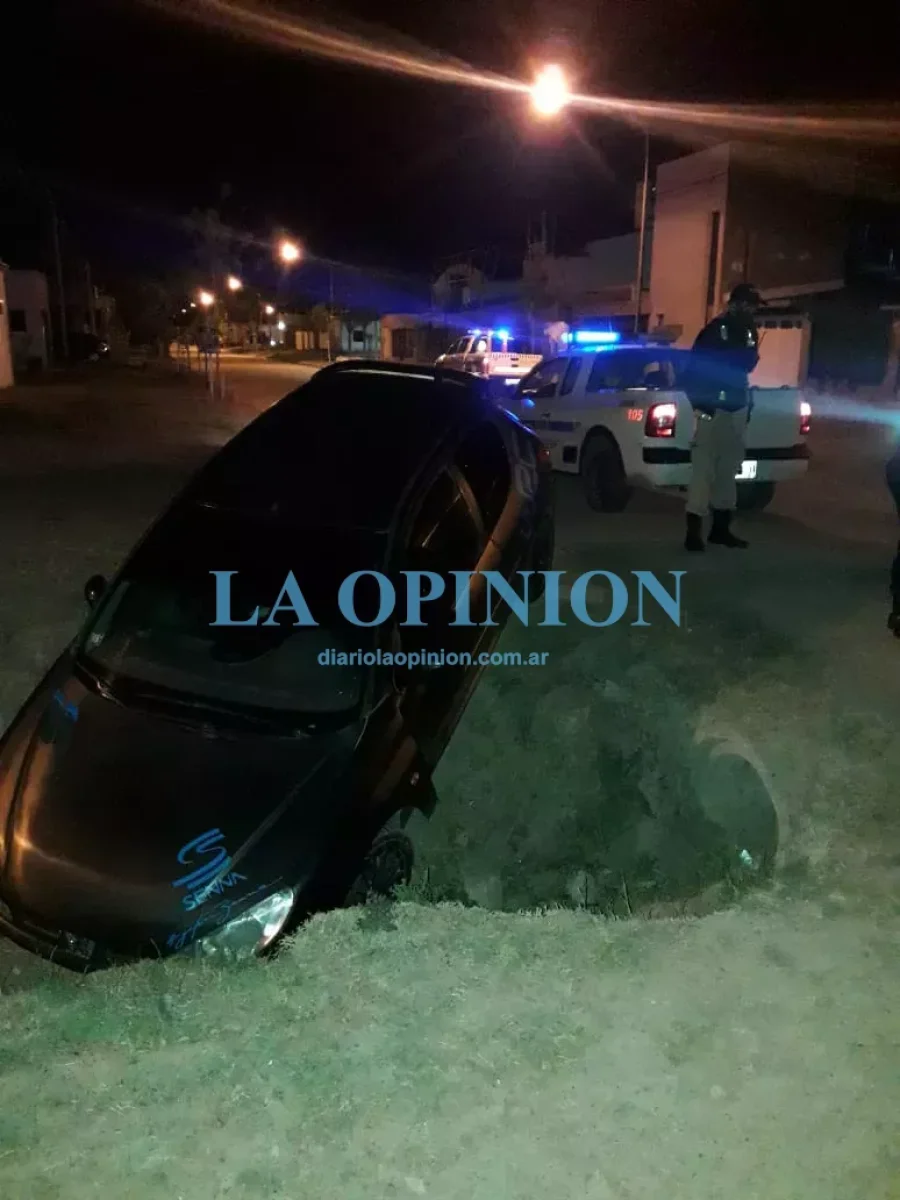ESTADO.  As&iacute; se obers&oacute; a un veh&iacute;culo en una cuneta.