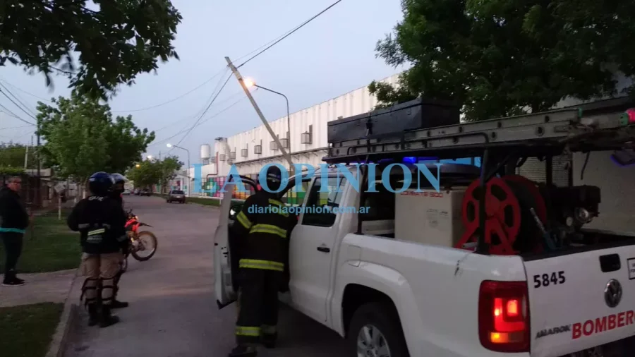 ACTUACION DE BOMBEROS. &nbsp;Tras la ca&iacute;da de un poste en la ciudad.
