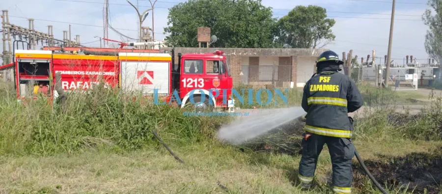 ACCION DE BOMBEROS. En un par de incendios de pastos naturales.